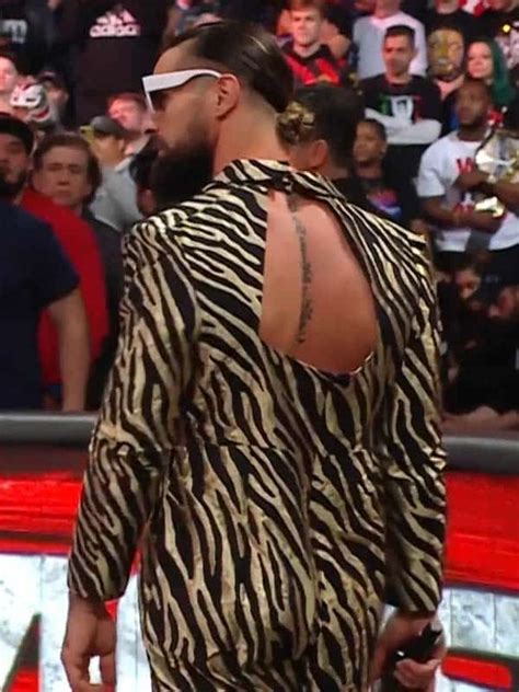 Wwe Raw 2023 Seth Rollins Gold Zebra Printed Jumpsuit