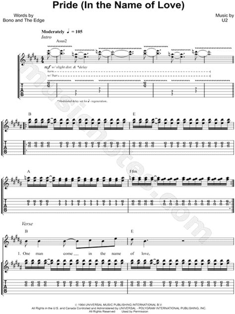 Guitar Chords One U2