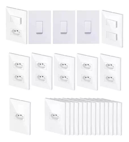 Tomadas E Interruptores 25 Pç Kit Casa Completa Branco Parcelamento