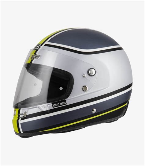 Nzi Street Track Outline White Yellow Matt Full Face Helmet