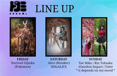 Timbercosplay On Twitter Dokomi Lineup