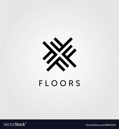 Floor logo initial letter f parquet flooring Vector Image