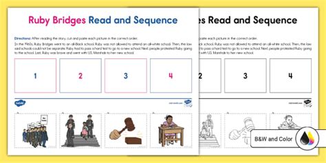 Ruby Bridges Read And Sequence Worksheet Twinkl Resources