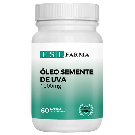 Óleo de Semente de Uva 1000mg Resveratrol Natural 60 Cápsulas FSL