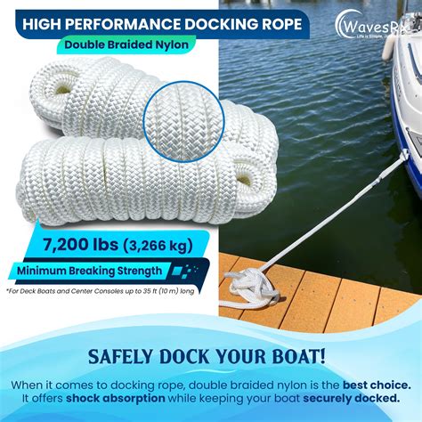 Snapklik WavesRx 1 2 X 20 2PK Premium Dock Lines For Boat