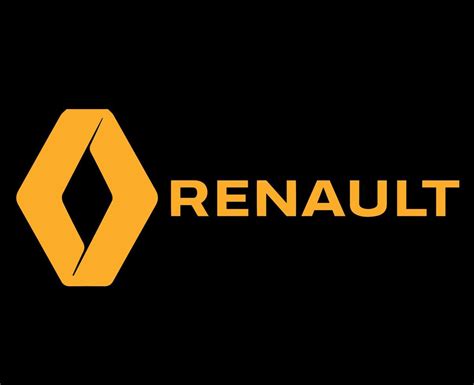 Renault Logo Brand Symbol With Name Yellow Design French Car Automobile