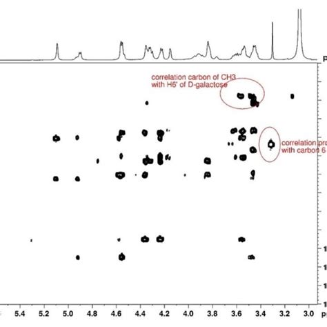 D Hmbc Nmr Spectrum Of Agarose In Dmso D At C Used For Location Of