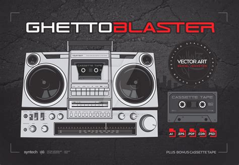 Ghetto Blaster / Boombox with Cassette Tape by DanielJohnston on DeviantArt