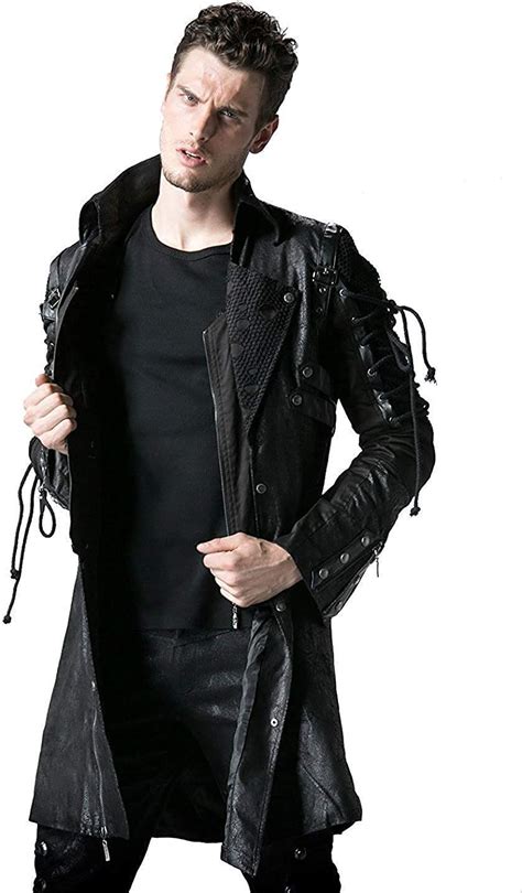 Punk Rave Poison Black Jacket Mens Faux Leather Goth Steampunk Military