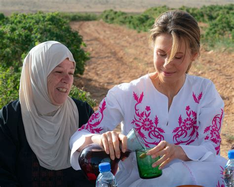 First Lady Mrs Asma Al Assad Joins People In Al Marah Village In Harvesting The Damascene Rose