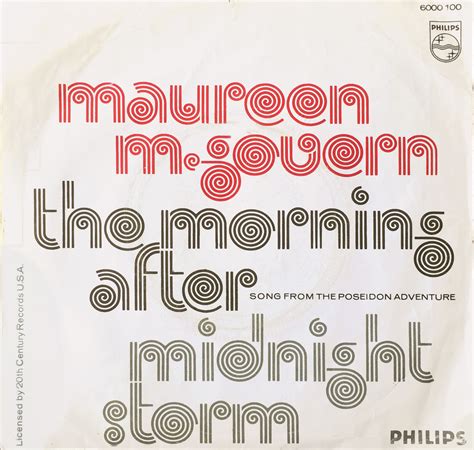 Maureen McGovern – “The Morning After” / “Midnight Storm” Dutch single cover - Fonts In Use