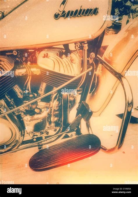 Vintage Classic Indian Motorcycle Stock Photo Alamy