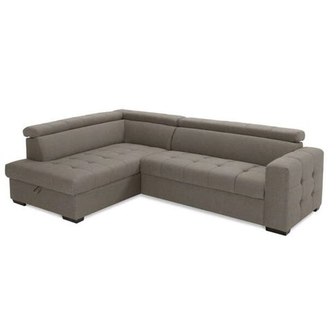 Livetastic Eckschlafsofa Taupe Textil Buche Massiv Uni Sitzer