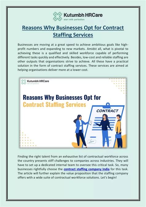 Ppt Reasons Why Businesses Opt For Contract Staffing Services