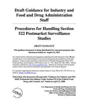 Fillable Online Fda Attachment B Cdrh Guidance Cover Sheet Food And