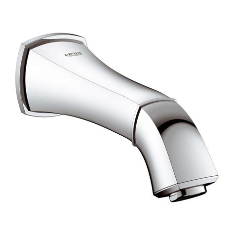 Grohe Grandera Wall Mount Low Arc Tub Spout In Starlight Chrome 13342000 The Home Depot