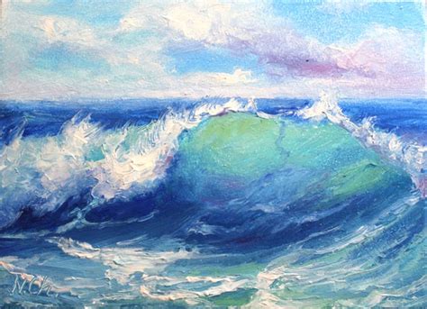 Ocean Oil Painting Seascape Original Art Waves Wall Art Small Etsy