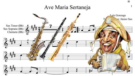 Partitura Ave Maria Sertaneja Luiz Gonzaga Sax Tenor Soprano