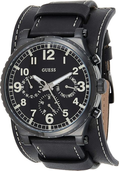 GUESS Reloj Para De Cuarzo Con Correa En Cuero W1162G2 Amazon Es Relojes