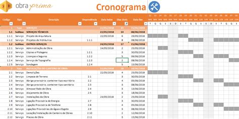 Guia Completo De Cronograma De Obra Planilha De Obra Images