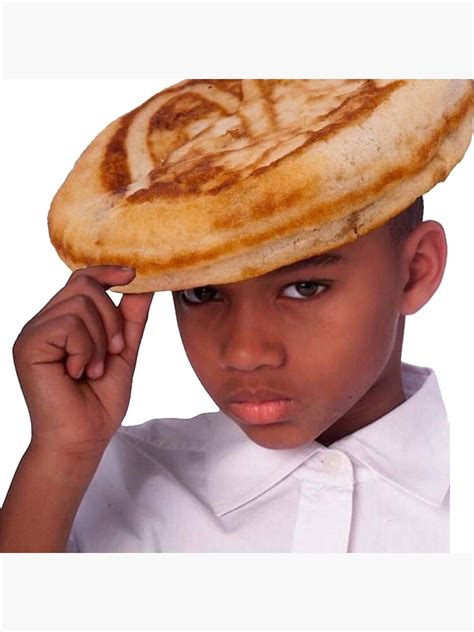 Little Black Boi With A Pancake On His Head Meme Throw Pillow By