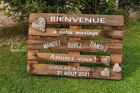 Panneau De Bienvenue En Palette Bois Mariage D Co Mariage Bois