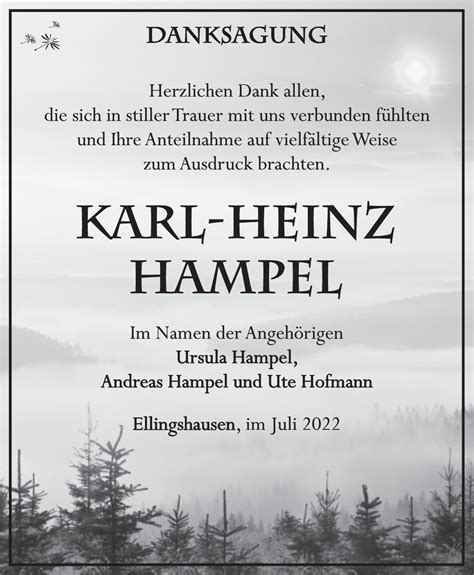 Karl Heinz Hampel Trauerportal Zehner