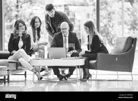 Corporate Business Team And Manager In A Meeting Close Up Stock Photo