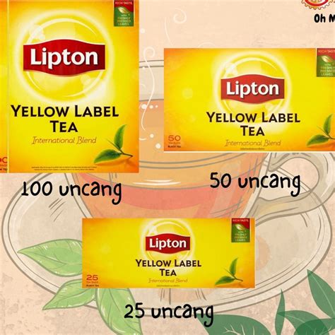 Lipton Yellow Label Black Tea International Blend 25 50 100 Teabags