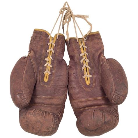 Early 20th Century Leather Boxing Gloves Circa 1940s At 1stdibs