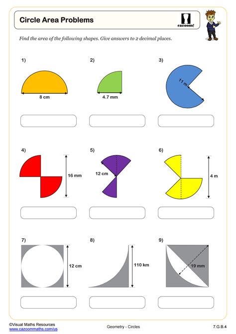 Area Of Circle Word Problems Worksheet Th Grade Pdf Worksheets