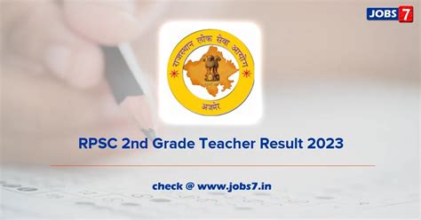 Rpsc Nd Grade Teacher Result Released Check Cut Off And Merit List