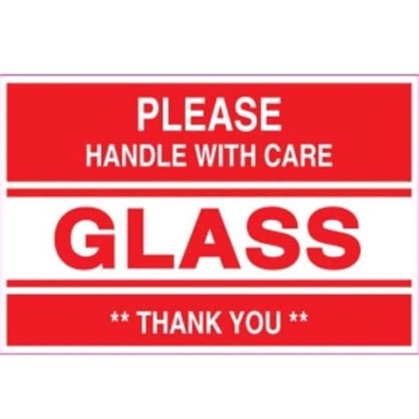 Ace Label 23012f 2 In X 3 In Please Handle With Care Glass Thank You