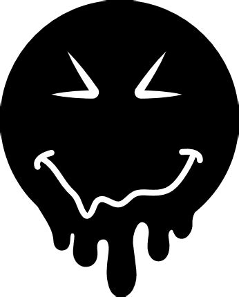 Drippy Smiley Emoji Silhouette Free Svg File For Members Svg Heart