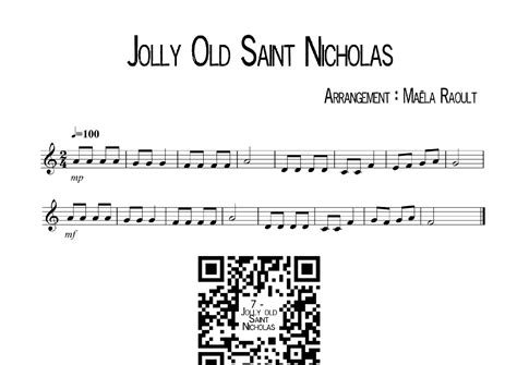 Jolly old Saint Nicholas arr Maëla Raoult Sheet Music Maëla Raoult