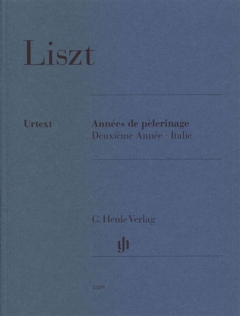 Années de Pèlerinage Deuxième Année Italie Liszt PORTOFREI VOM