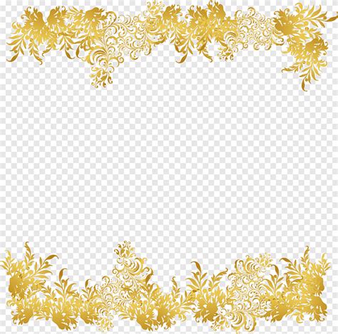 Golden Flower Rattan Frame Gold Flower Vine Png PNGEgg