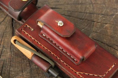 Sheath With Pocket For Sharpening Stone Knife Sheath Leather Sheath