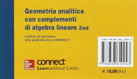 Card Connect Geometria Analitica Con Elementi Di Algebra Lineare