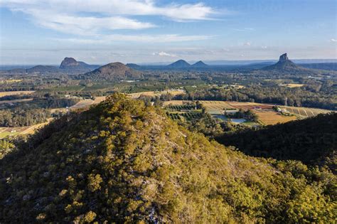 Aerial View Of Mt Coochin Mt Coonowrin And Mt Beerwah Glass House