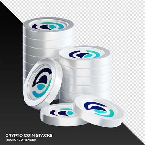 Premium PSD Horizen Zen Coin Stacks Cryptocurrency 3d Render Illustration