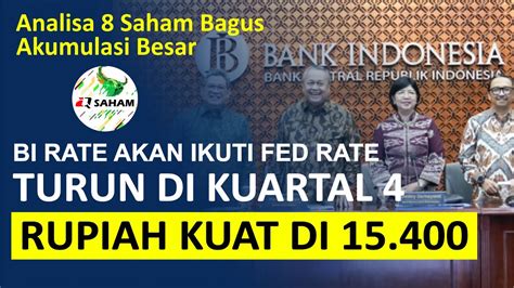 BI RATE Akan Dipangkas Mengikuti Langkah The Fed IHSG Naik Besok