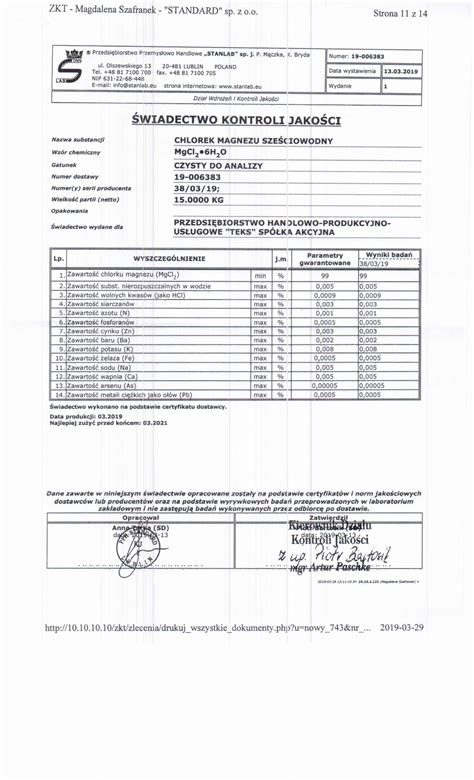 Chlorek magnezu sześciowodny CZDA 1kg Stanlab ODCZYNNIKI CHEMICZNE