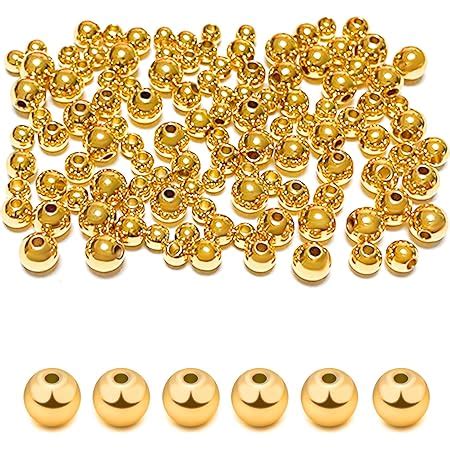 Amazon Mapoieu Pcs K Gold Filled Spacer Round Beads Seamless