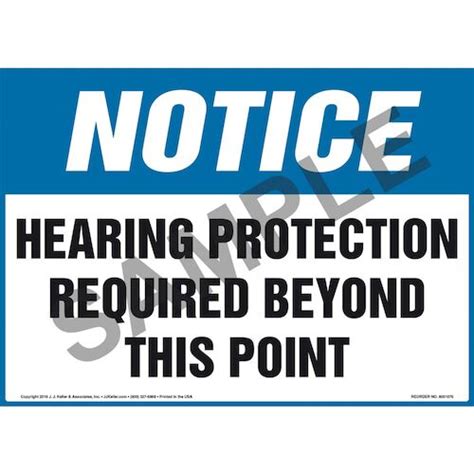 Notice Hearing Protection Required Beyond This Point Sign Osha