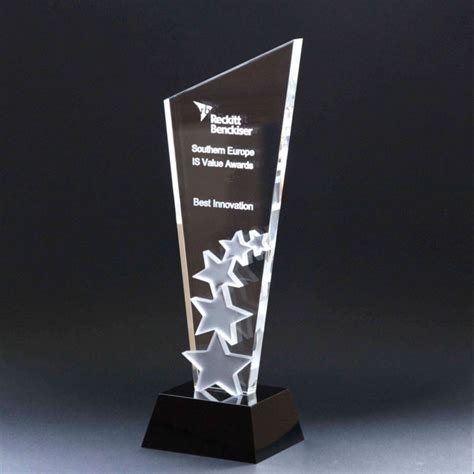 Laser Engraving Inside Corporate Gift Crystal Trophies Size Inch