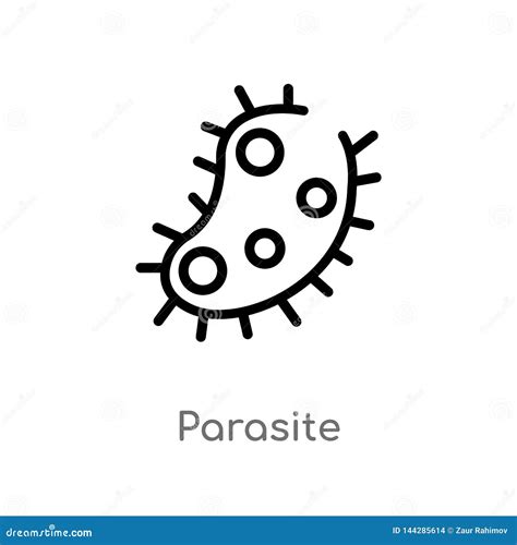 Outline Parasite Vector Icon Isolated Black Simple Line Element