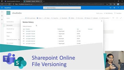 M365 9 File Versioning Pada Sharepoint Online Youtube