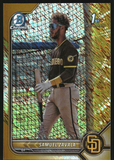 Bowman Chrome Prospects Gold Shimmer Refractors Bcp Samuel