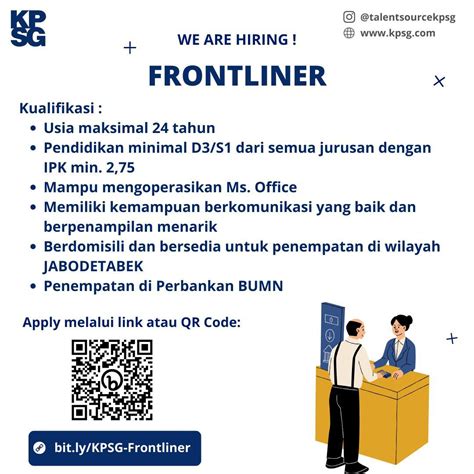 Lowongan Kerja Frontliner Di Kpsg Nugasin